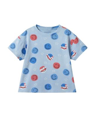 Andy and Evan Toddler Boys Patriotic Smiles Short Sleeve Tee