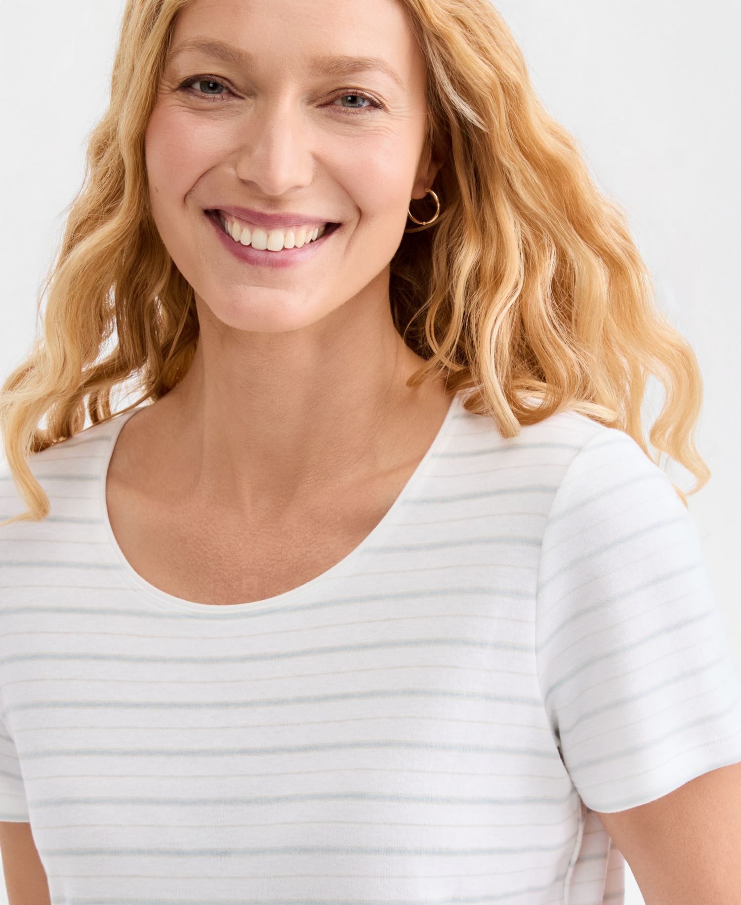 Petite Printed Short-Sleeve Scoop-Neck Top