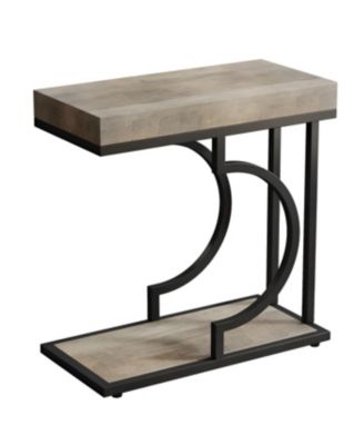 Modern C Side Table with Compact Design and Metal Frame