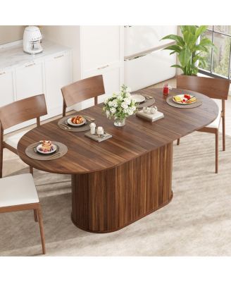55.11"-70.86" Extendable Dining Table with Striped Legs