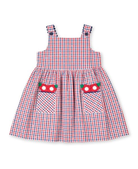 Платье Florence Eiseman Plaid Seersucker Dress With Flowers для девочек