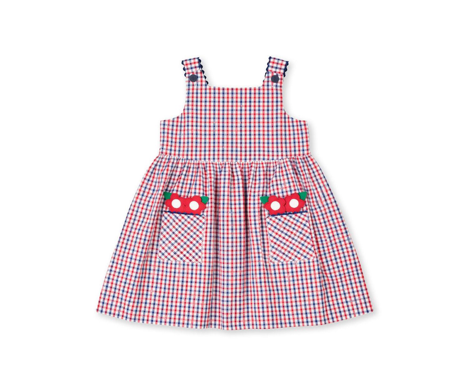 Big Girls Plaid Seersucker Dress With Flowers