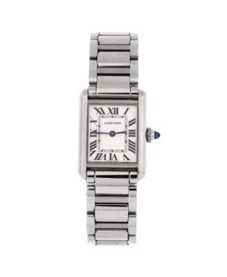 Pre-Owned Cartier Must de Cartier Tank Quartz Watch in Stainless Steel 22mm - Dial color: white