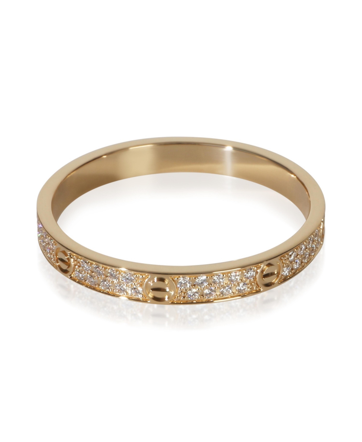 Pre-Owned Cartier Yellow Gold Diamond Mini Pave Love Ring