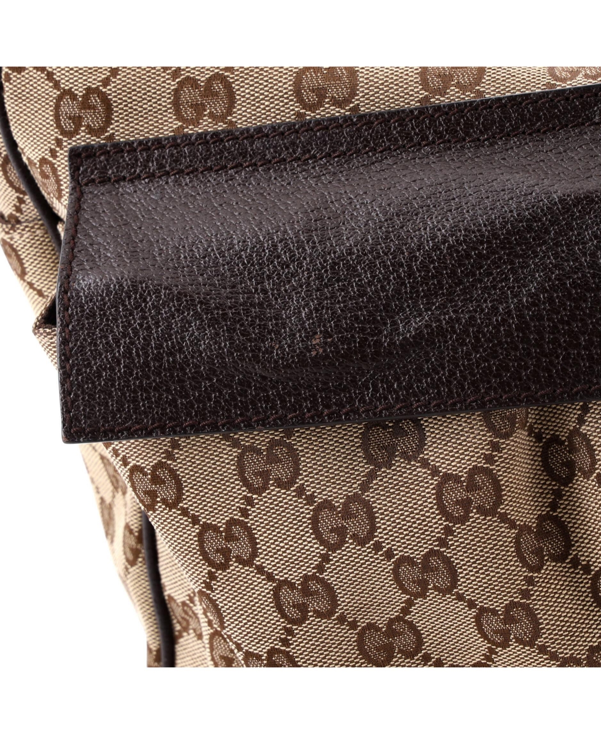 Pre-Owned Gucci Medium Double Pocket Web Handle Tote Gg Canvas