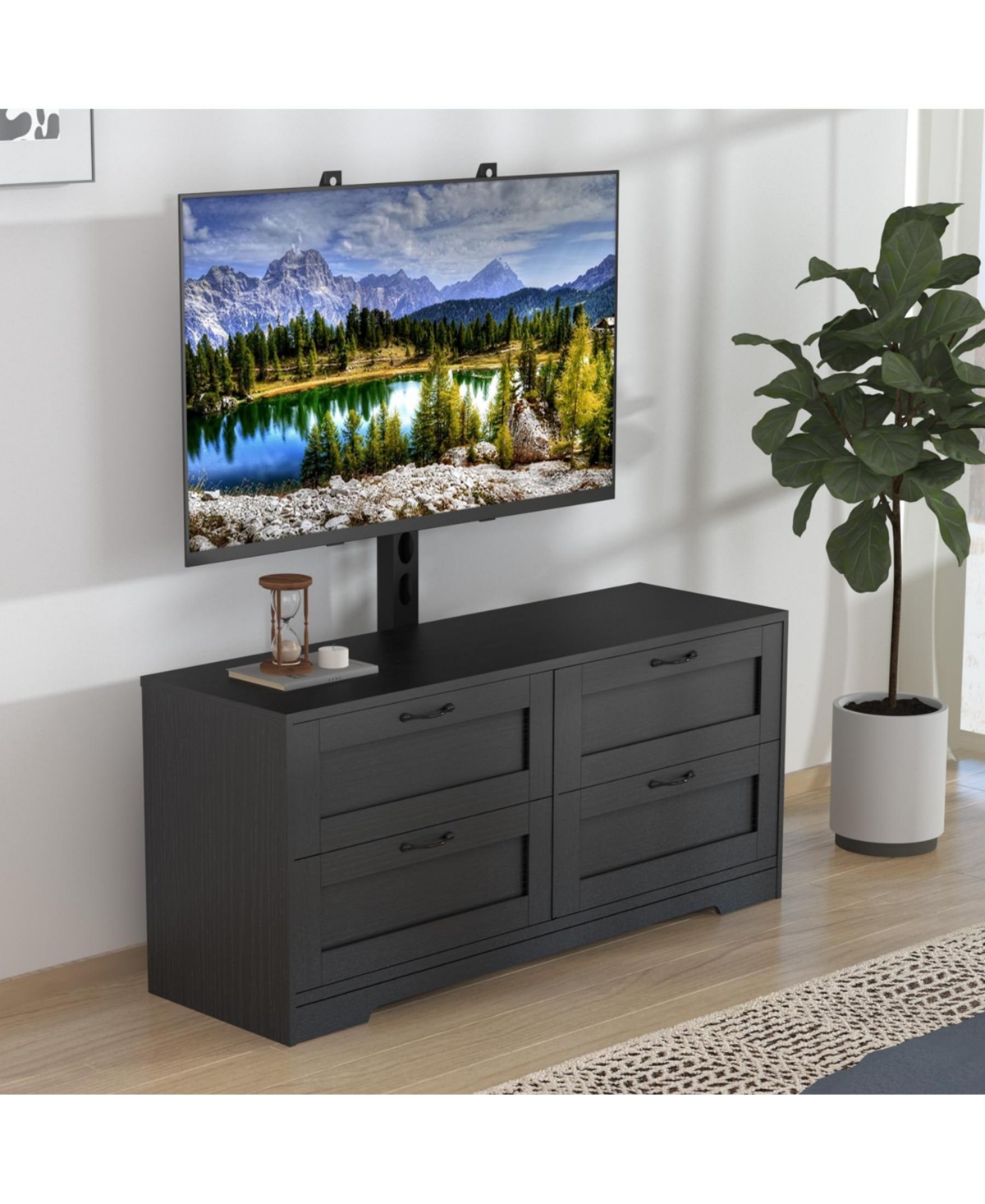gaomon TV Stand with Mount for Tvs , Media Console 4 Drawers and Adjustable Bracket