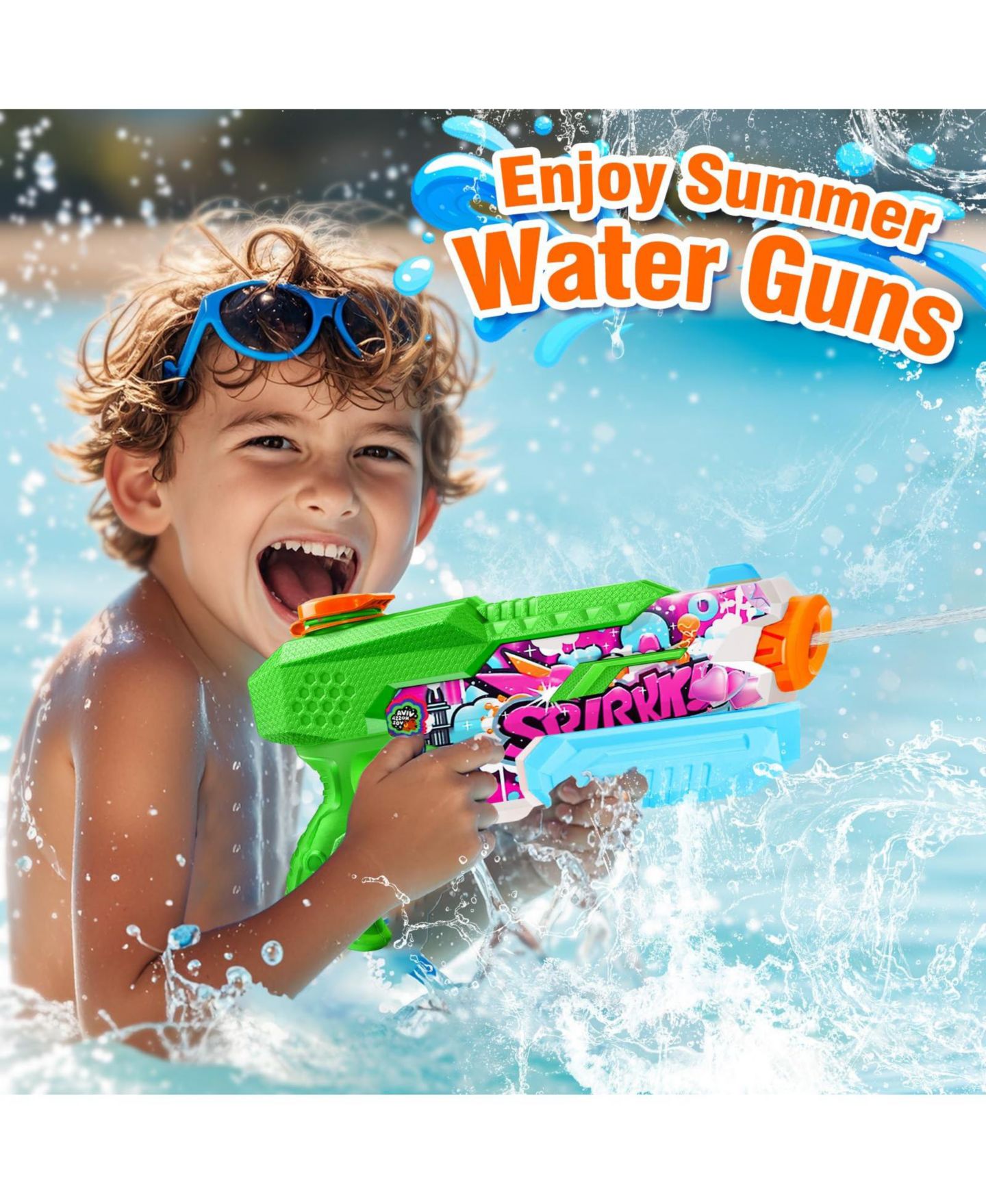 Детские игрушки GNUADZ 600CC High-Capacity Pump-Action Water Blasters with 28-32 Feet Range, 10-Pack, Ages 5+, цвет: Синий голубой — фото 3