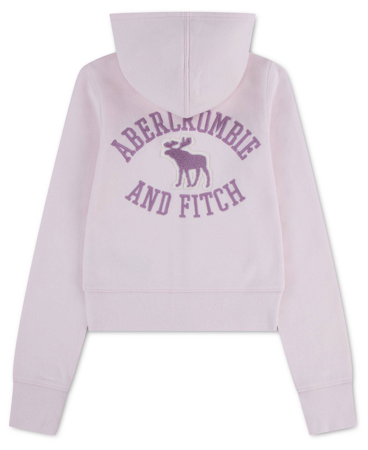 Детское худи abercrombie kids на молнии для девочек, 5-16, цвет: Пастельный фиолетовый — фото 2