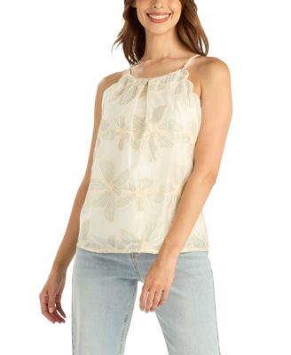 Women's Scallop Edge Sleeveless Halter Top
