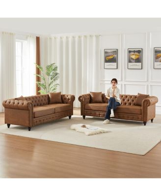 Modern 3-Seat Combo Sofa Wood Frame and Feet