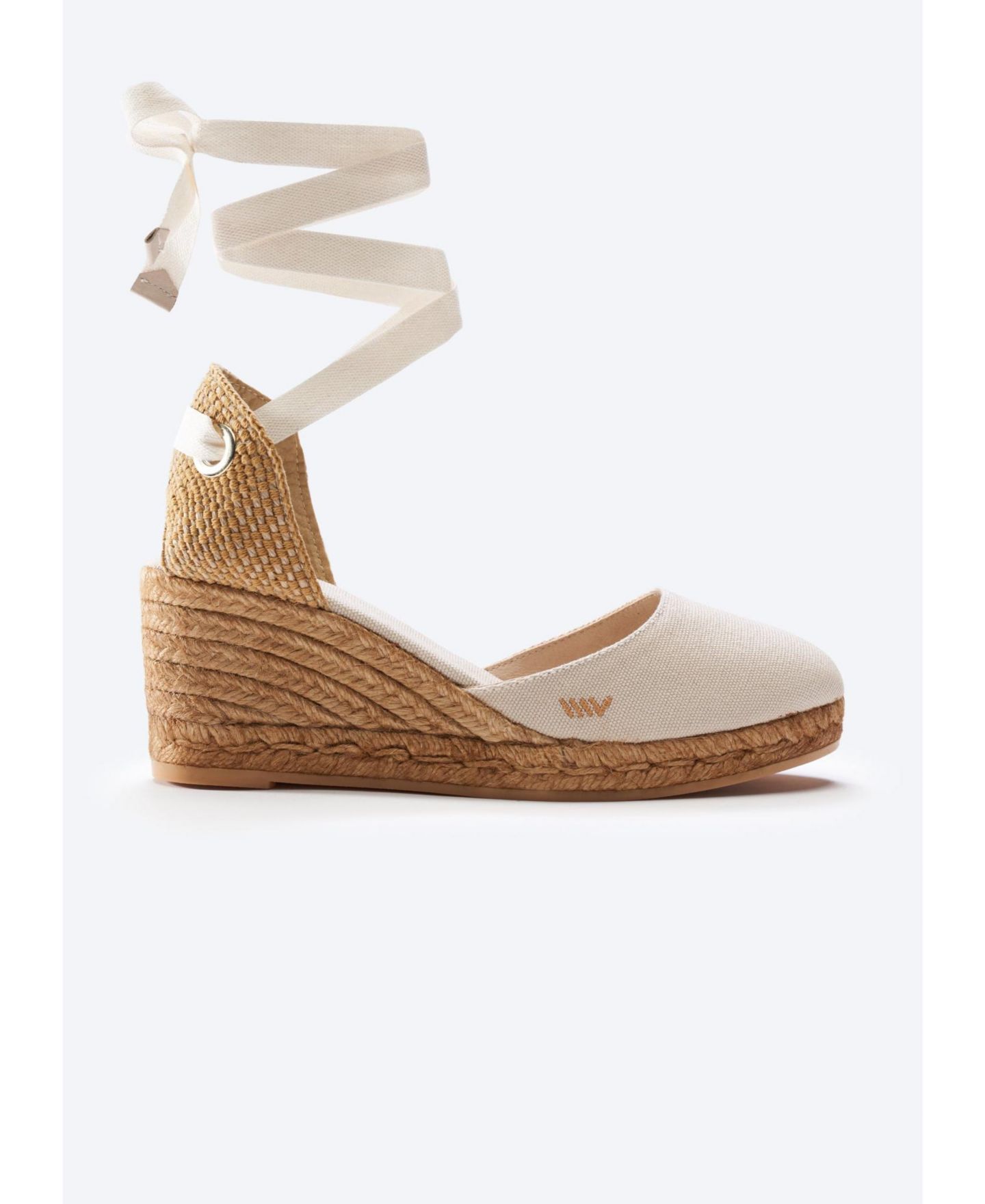 Женские сандалии VISCATA Sagaro Canvas Espadrille Wedges, цвет: Бежевый — фото 3