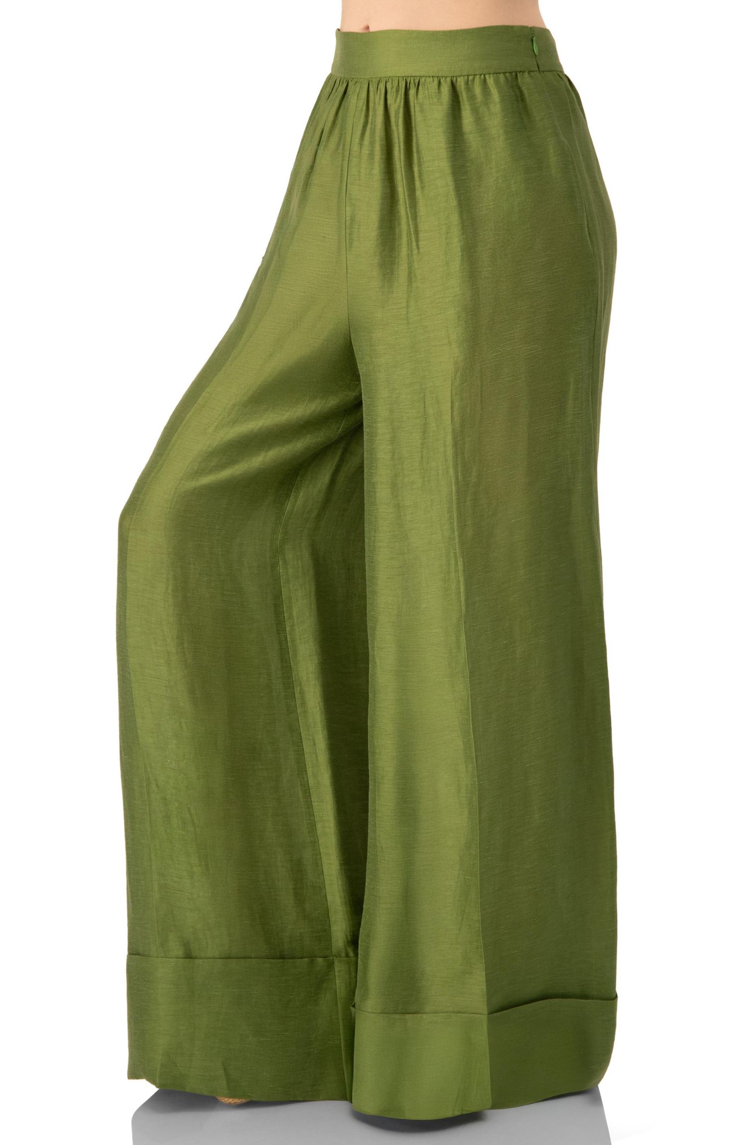 Women's Linen Maxi Wide-Leg Pants