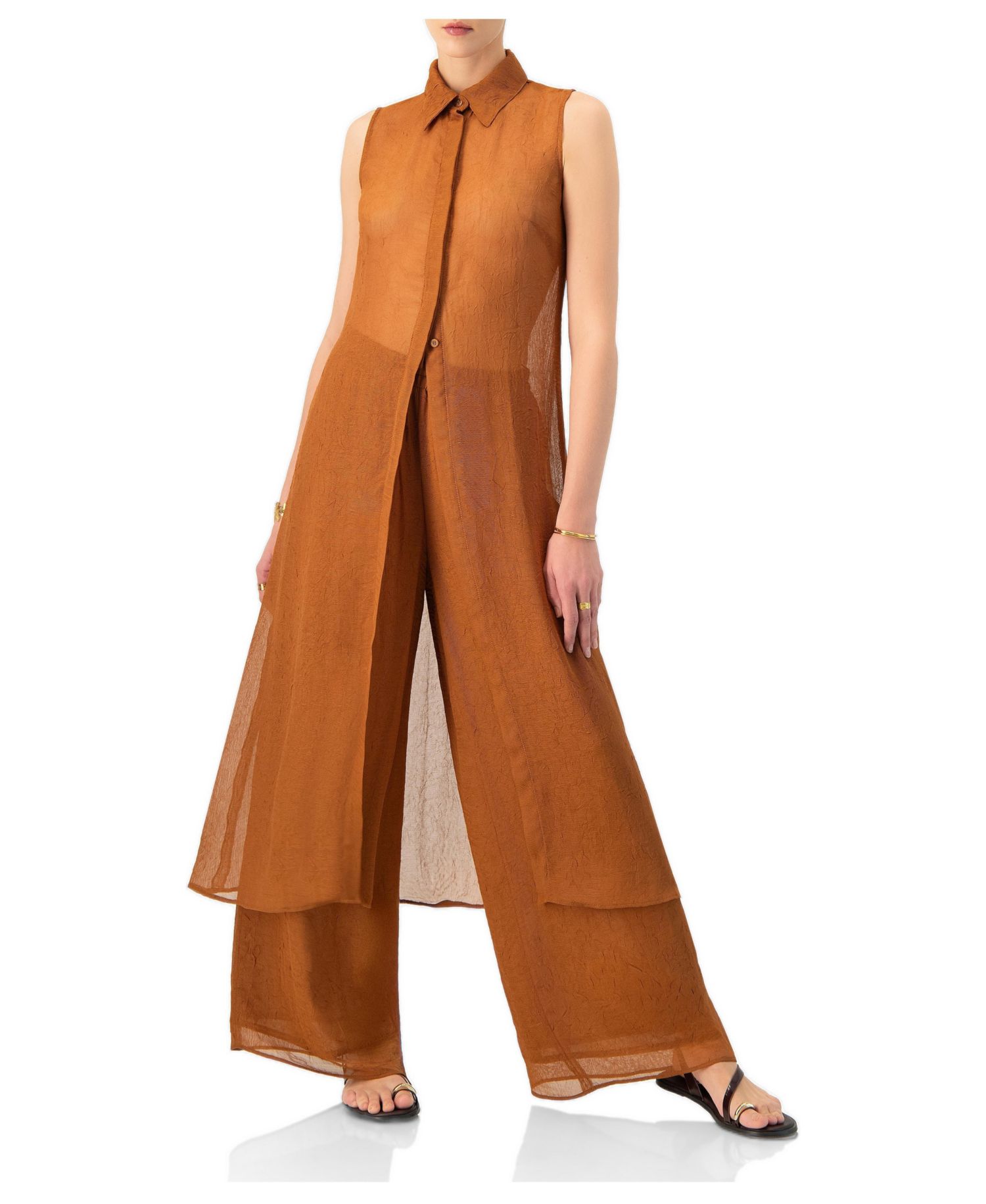 Women's Sleeveless Collared Tunic