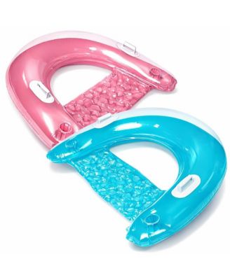 2 Pack Inflatable Pool Chair Float Adult Drink Holder Lounger