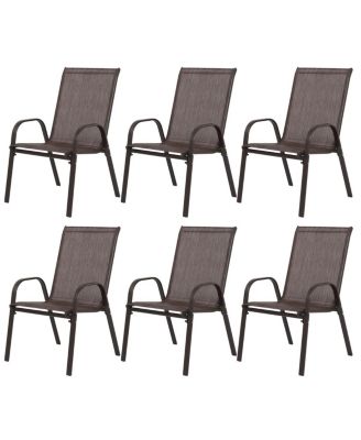 6piece Patio Chairs with Armrest and High Backrest.