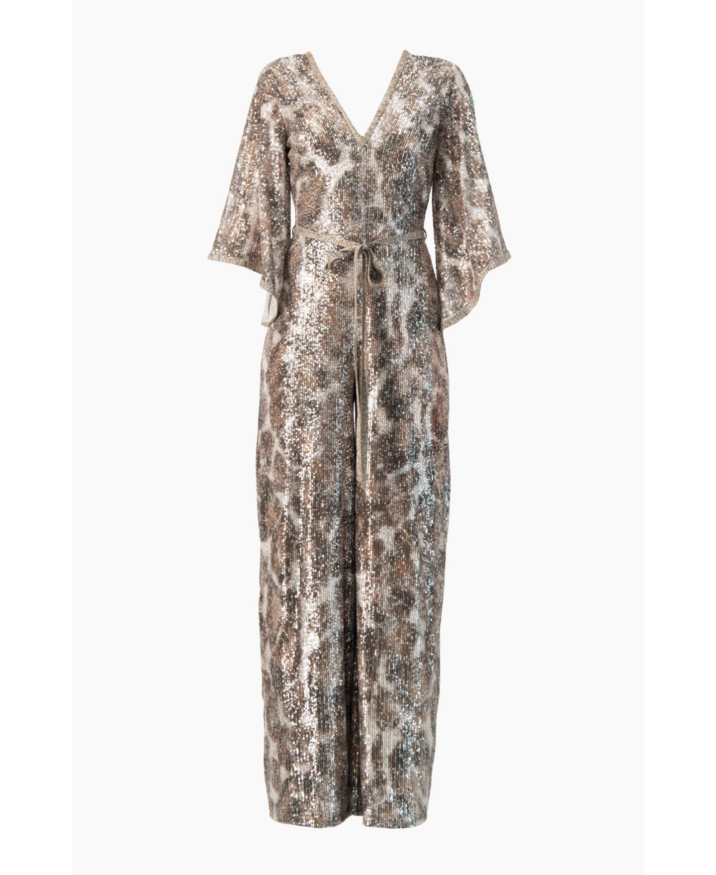 Женский комбинезон Ivonne Sequin Wide Leg V-Neck Jumpsuit — фото 5