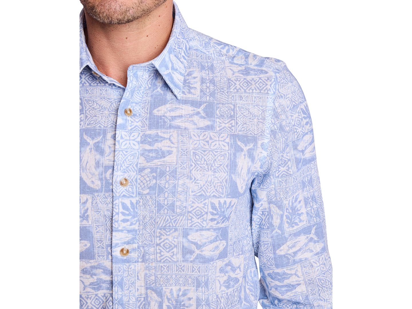 Мужская рубашка Paisley & Gray Parker Pointed Collar Slim-Fit, цвет: Синий лососевый — фото 3