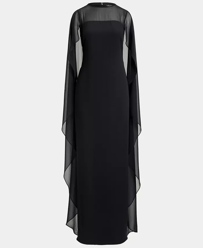 Women's Cape Georgette Gown - thumbnail 10