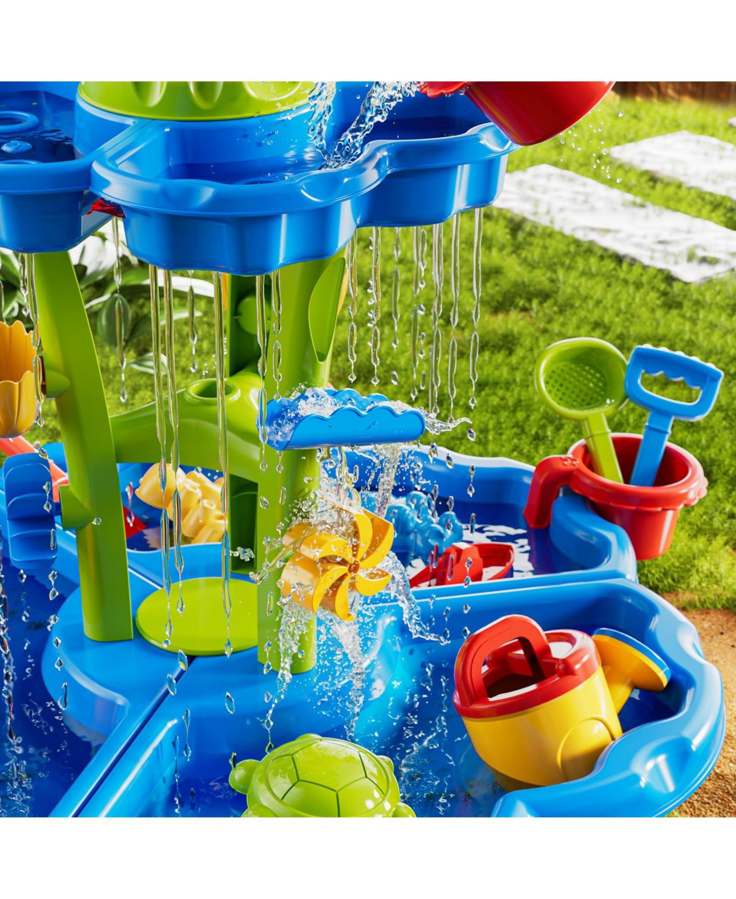 Детская игрушка GNUADZ 2-Tier Sand Water Table, 23.6"L x 23.6"W x 33.4"H, Sensory Play, Ages 4-8, цвет: Песочный — фото 3