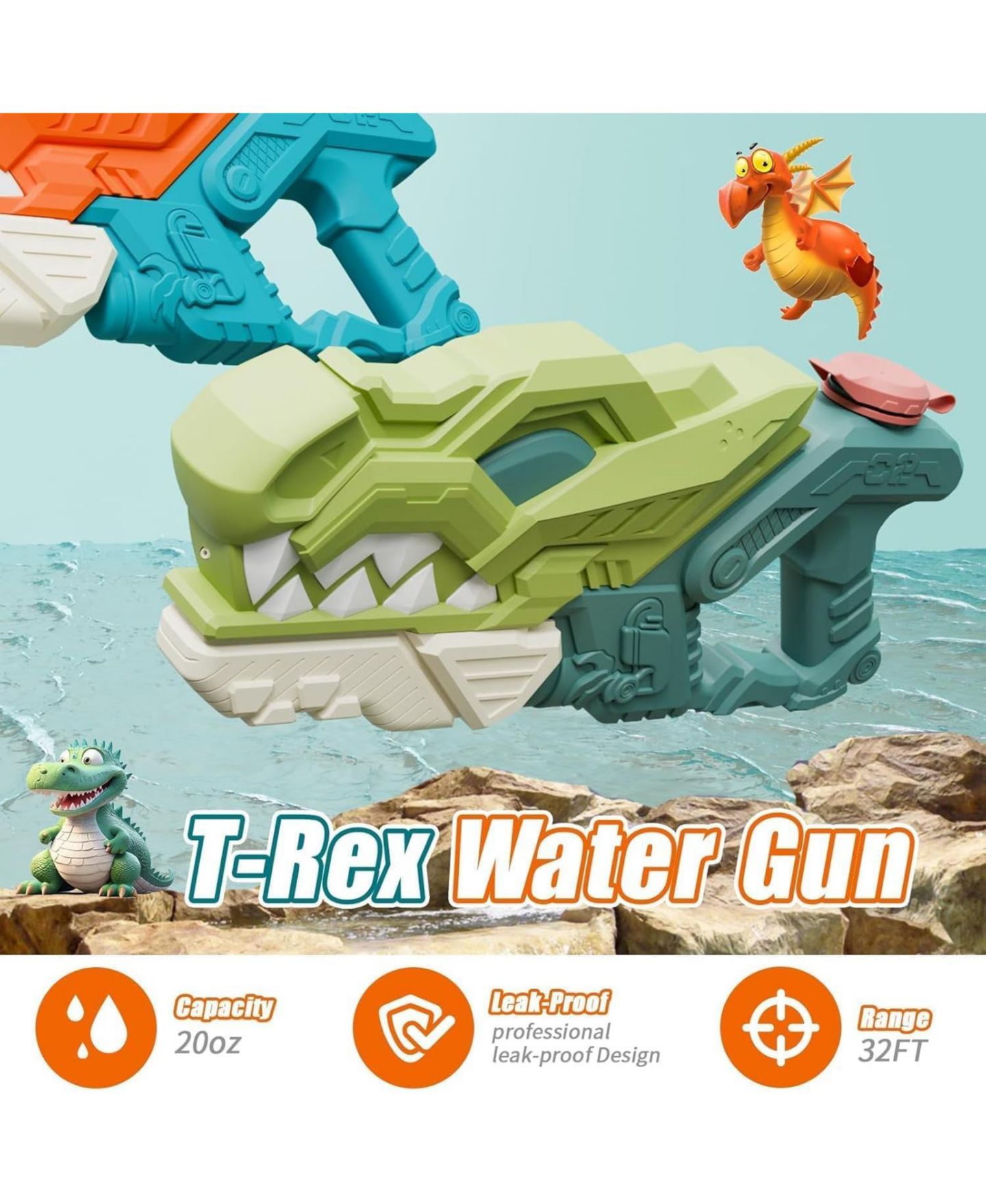 Детские игрушки GNUADZ 2 Pack Water Gun Squirt Blaster Summer Pool Beach Toy Ages 8-12, цвет: Разноцветный — фото 3