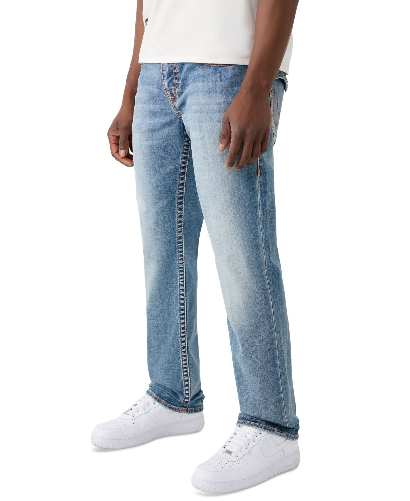 Мужские джинсы True Religion Straight Tiger Big T Flap, цвет: Золотая средняя варка — фото 2