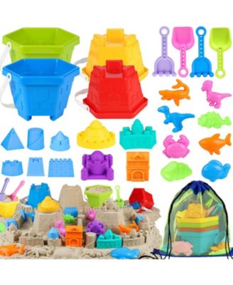 27-piece Beach Sand Castle Building Kit Buckets Shovels Molds Mesh Bag