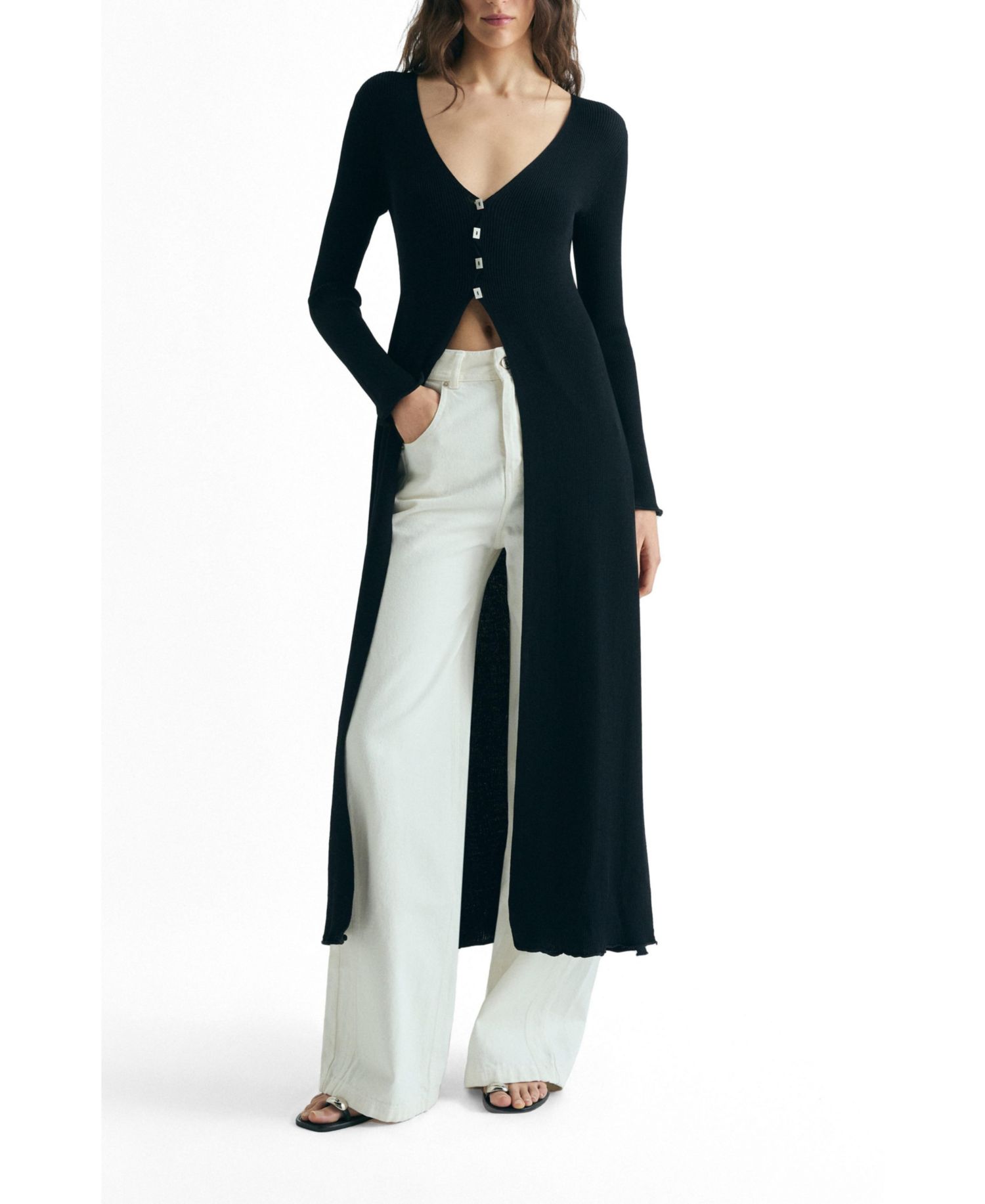 Women's Buttons Long Knit Cardigan