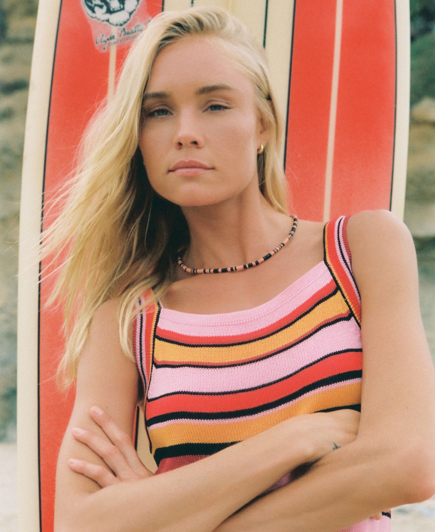 Women's Motley Knit Striped Mini Dress
