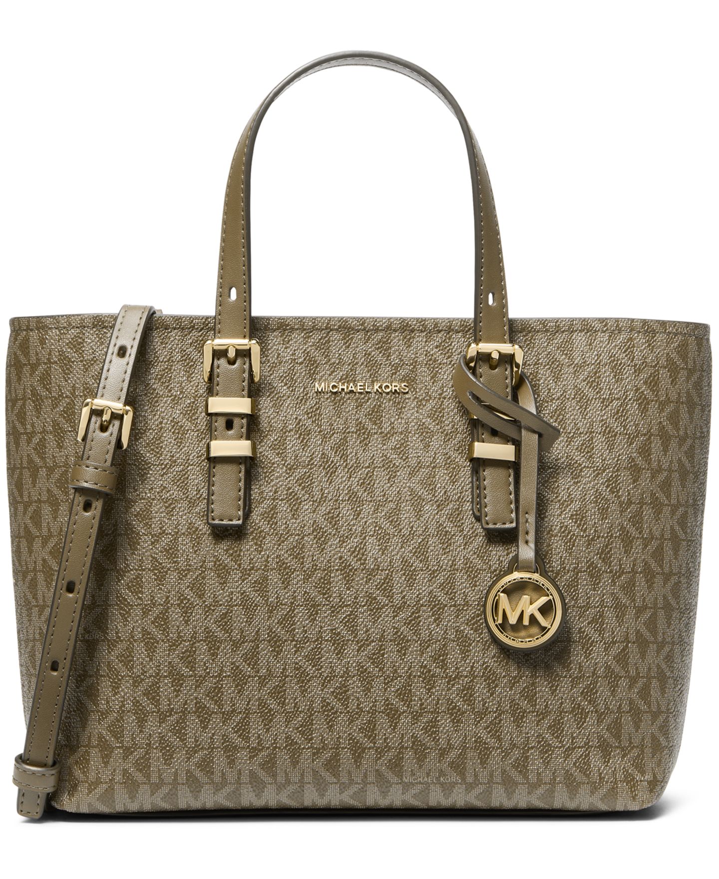 Женская сумка Michael Kors Quinn Small East West Tote Crossbody, цвет: Тёмно-зелёный — фото 1