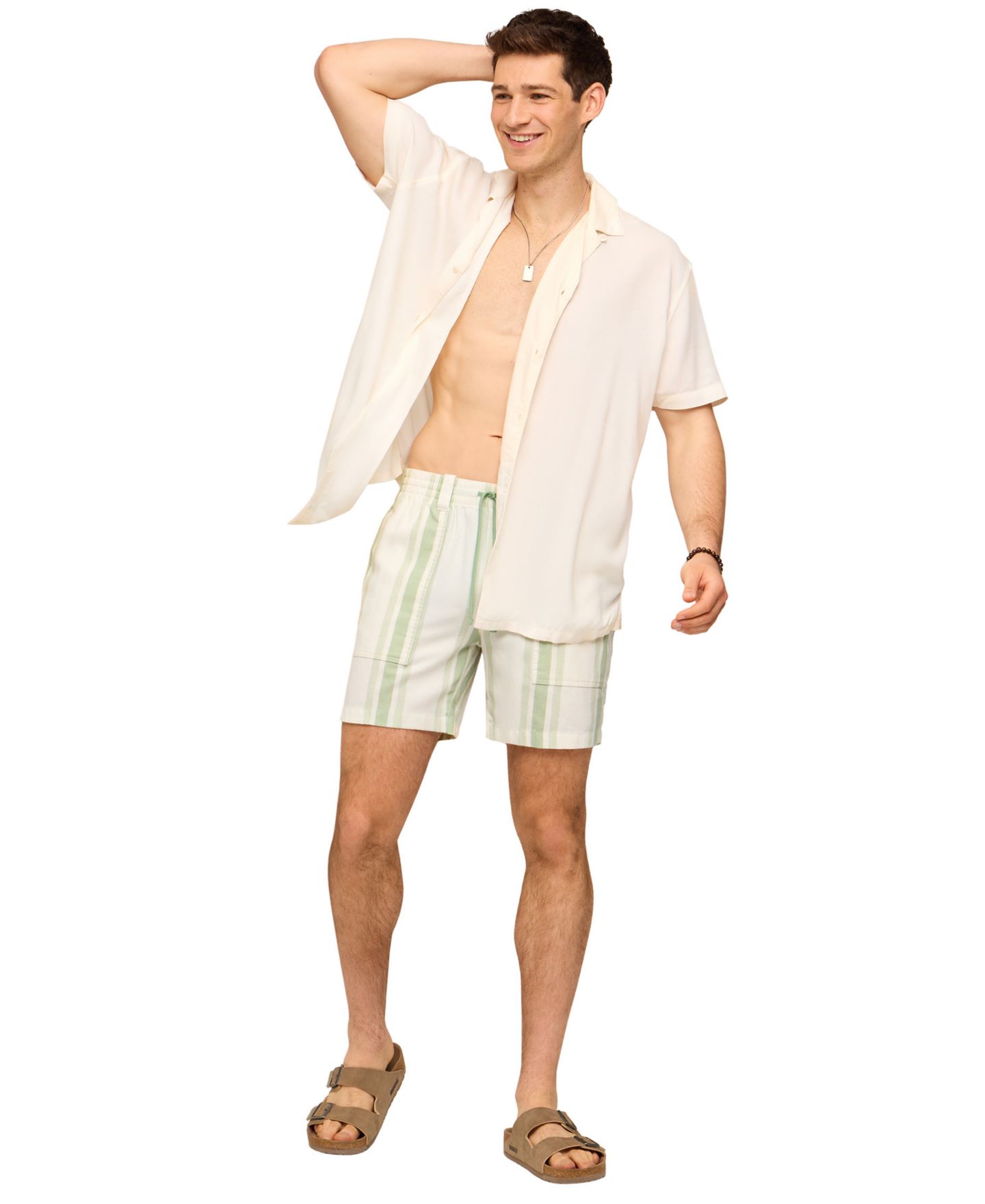 Мужские шорты Chubbies Stripe Teases Off-Duty Pull-On, цвет: Молочный белый — фото 2