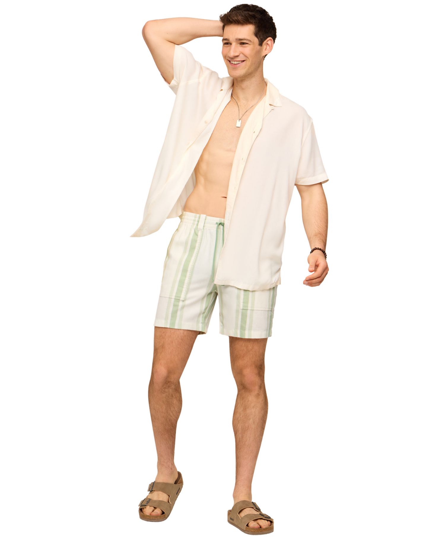 Men's Stripe Teases Off-Duty Pull-On Shorts