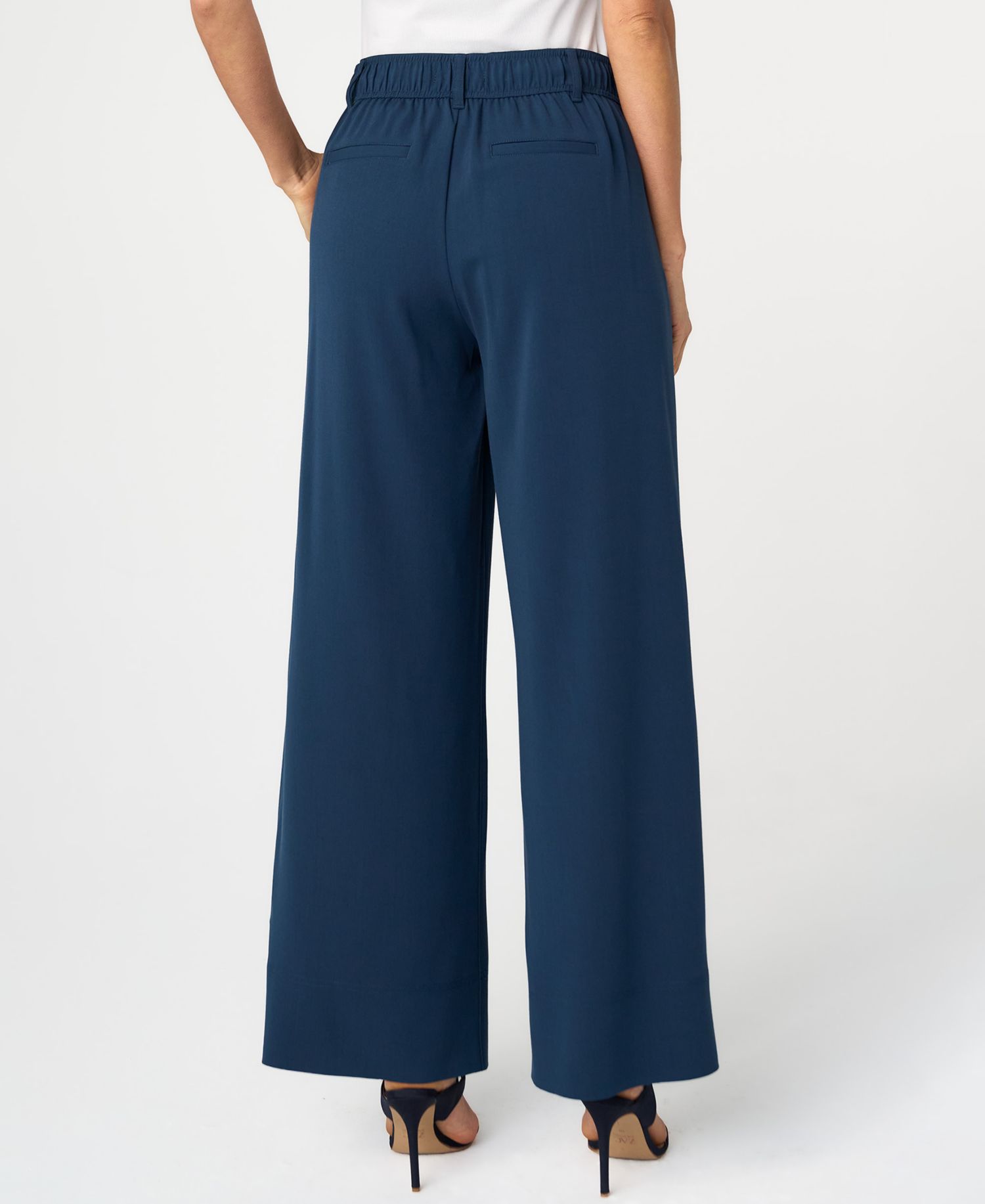 Petite High-Rise Pleated Wide-Leg Trousers