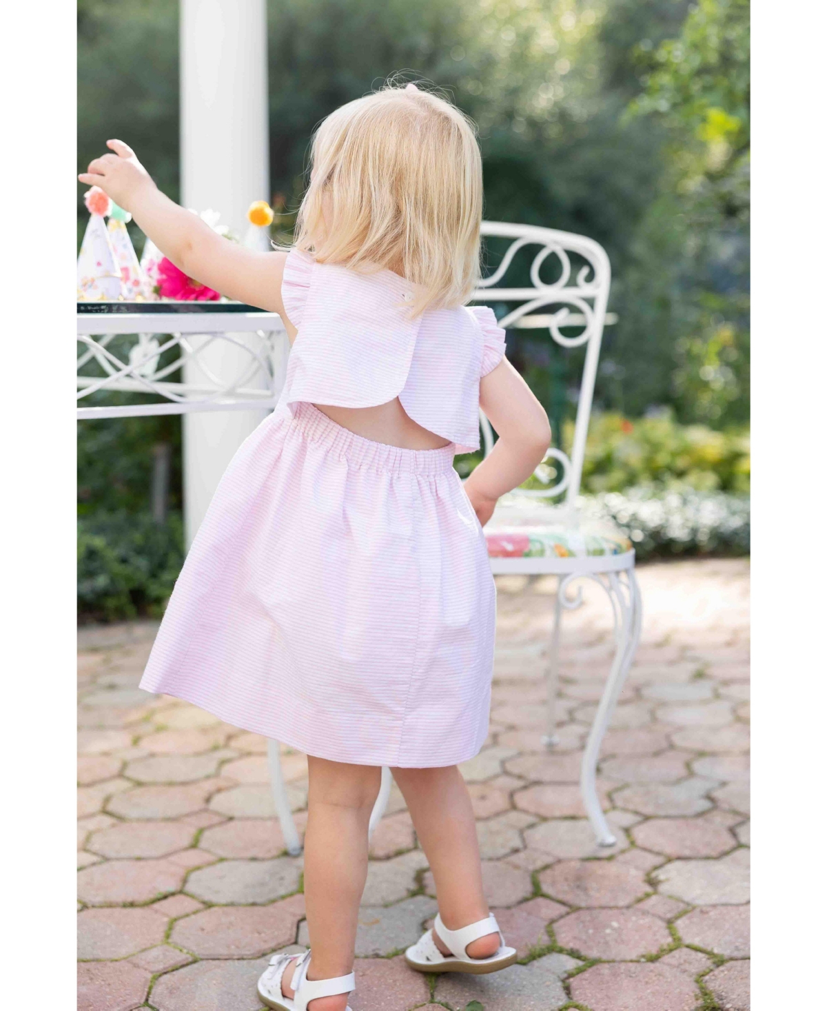 Florence Eiseman Little Girls Seersucker Dress with Cupcakes