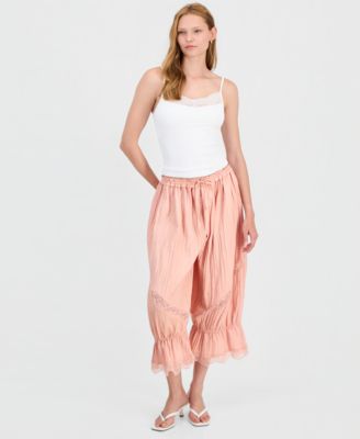 Women's Lace-Trim Balloon Pants