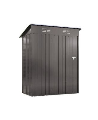 5 x 3 Ft Outdoor Metal Storage Shed with Lockable Door, Compact Garden Tool Shed with Pitched Roof