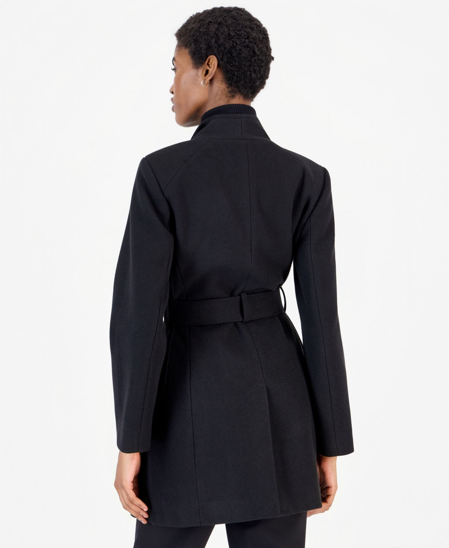 Women's Wing Collar Belted Wrap Coat
