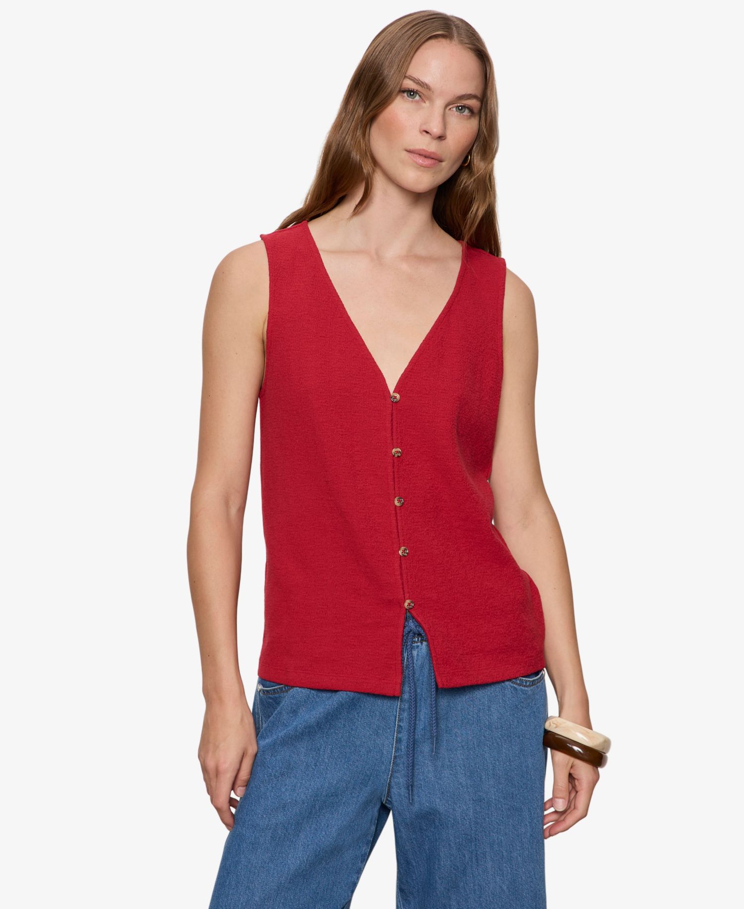 Petite Cotton Easy Textured Tank Top