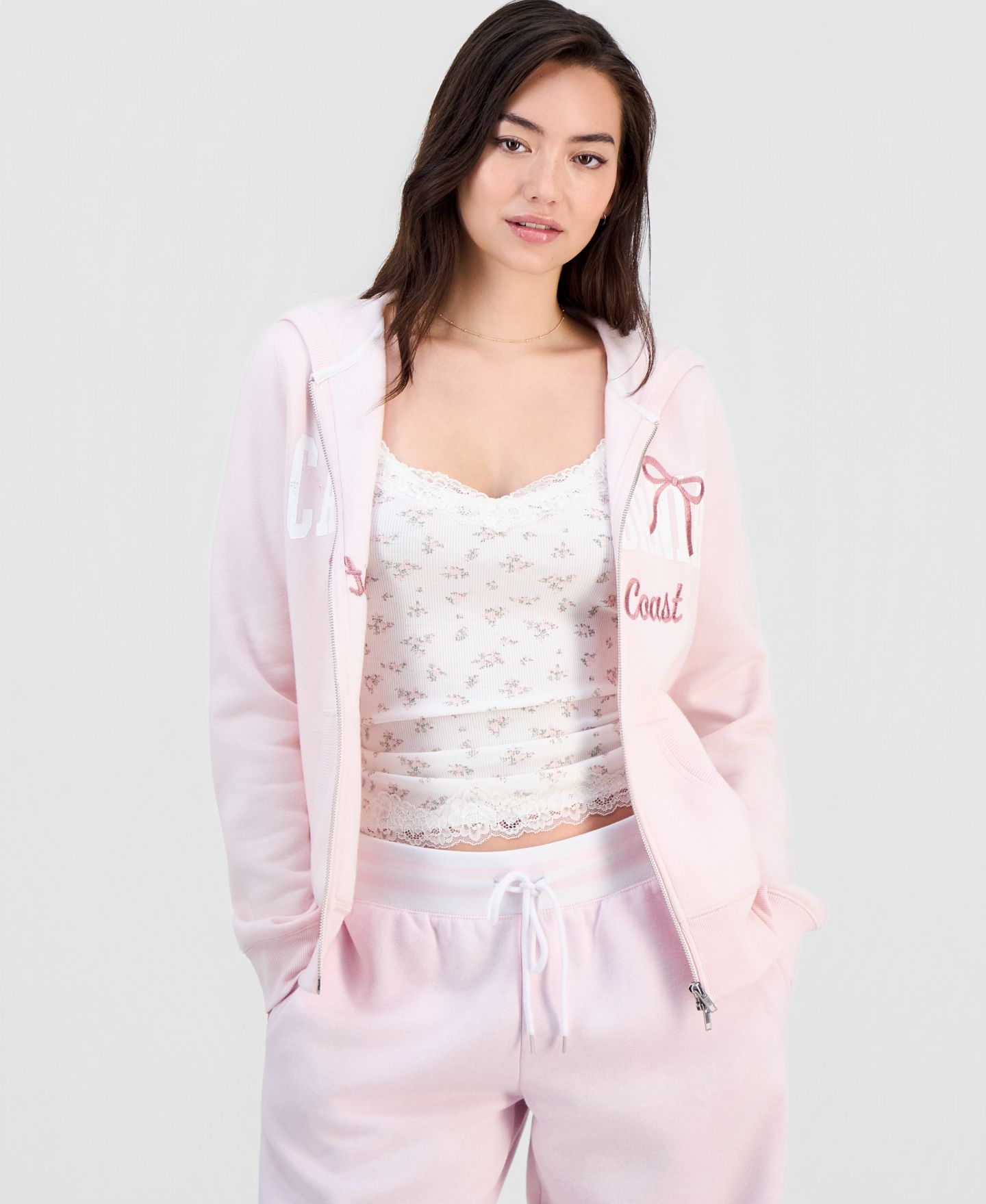 Женское худи Madden Girl Juniors' Slim-Fit Zip-Up Long-Sleeve, цвет: Ballet Slipper — фото 5