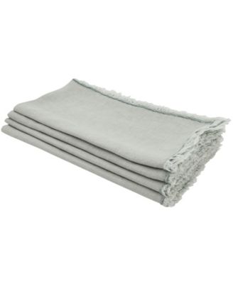 Fringe Linen Table Napkins, Set of 4