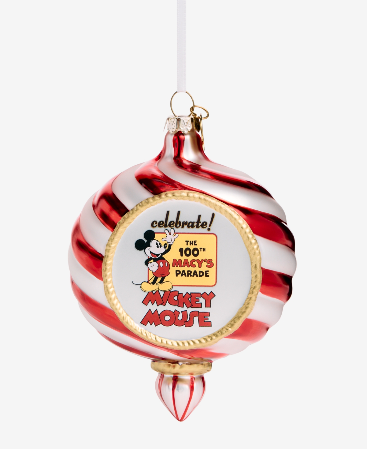Hallmark Disney | Macy's Celebrate The 100th Parade Glass Mickey Mouse Ornament, Macy's Exclusive