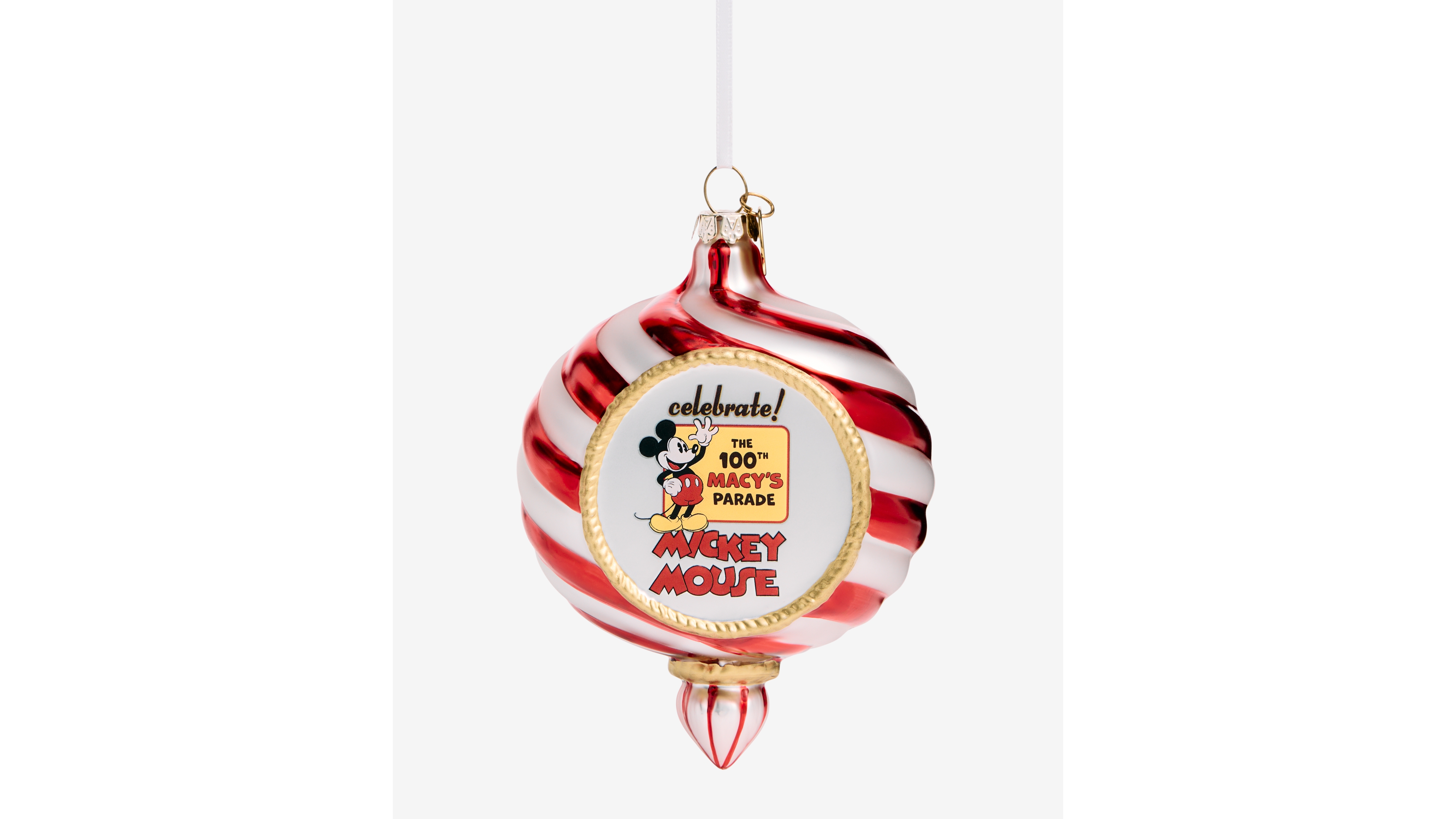 Hallmark Disney | Macy's Celebrate The 100th Parade Glass Mickey Mouse Ornament, Macy's Exclusive