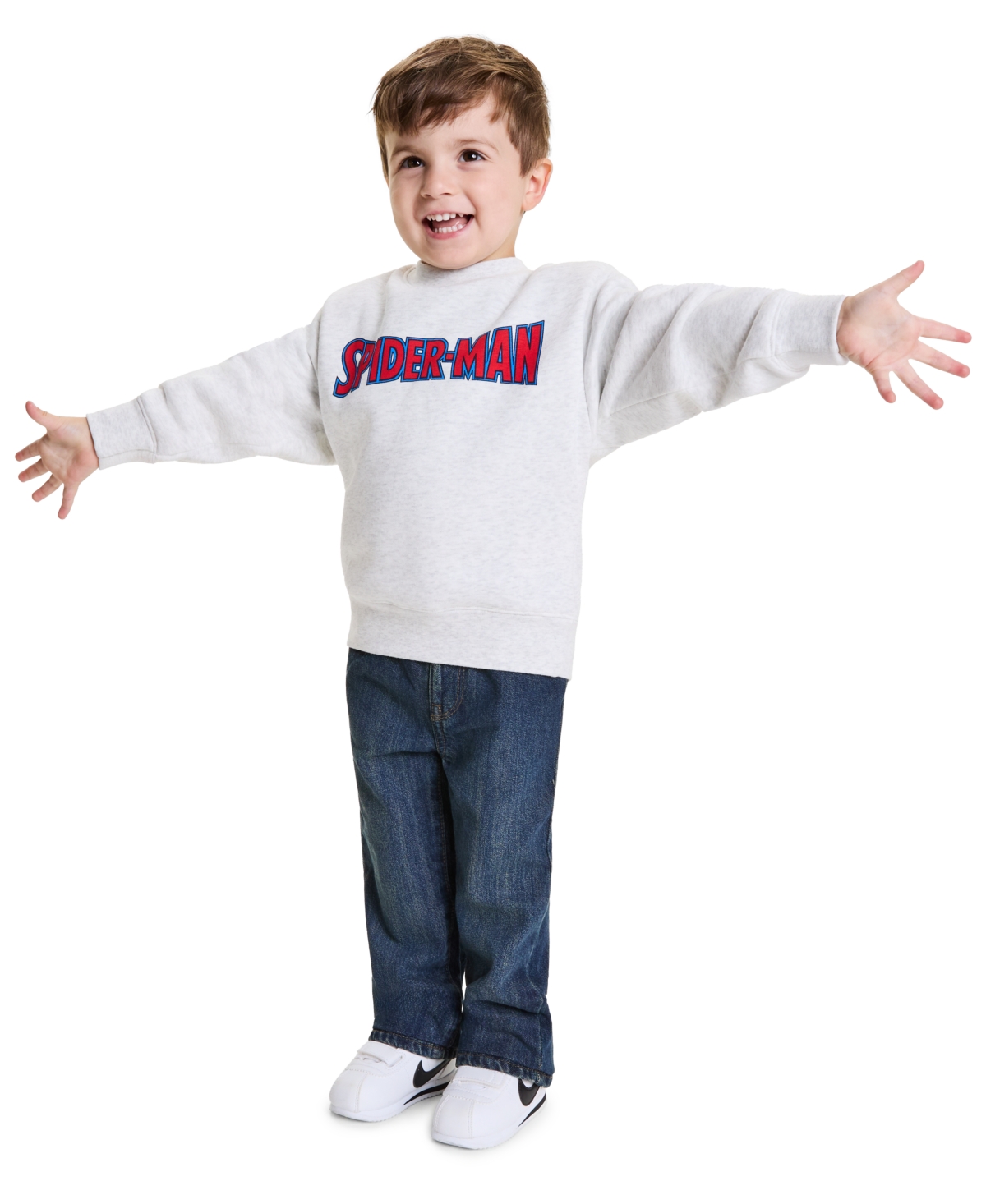 Marvel | Macy's Toddler Boys' 2T-4T Spider-Man 100th Parade Balloon Long Sleeve Crewneck Sweatshirt, Exclusive