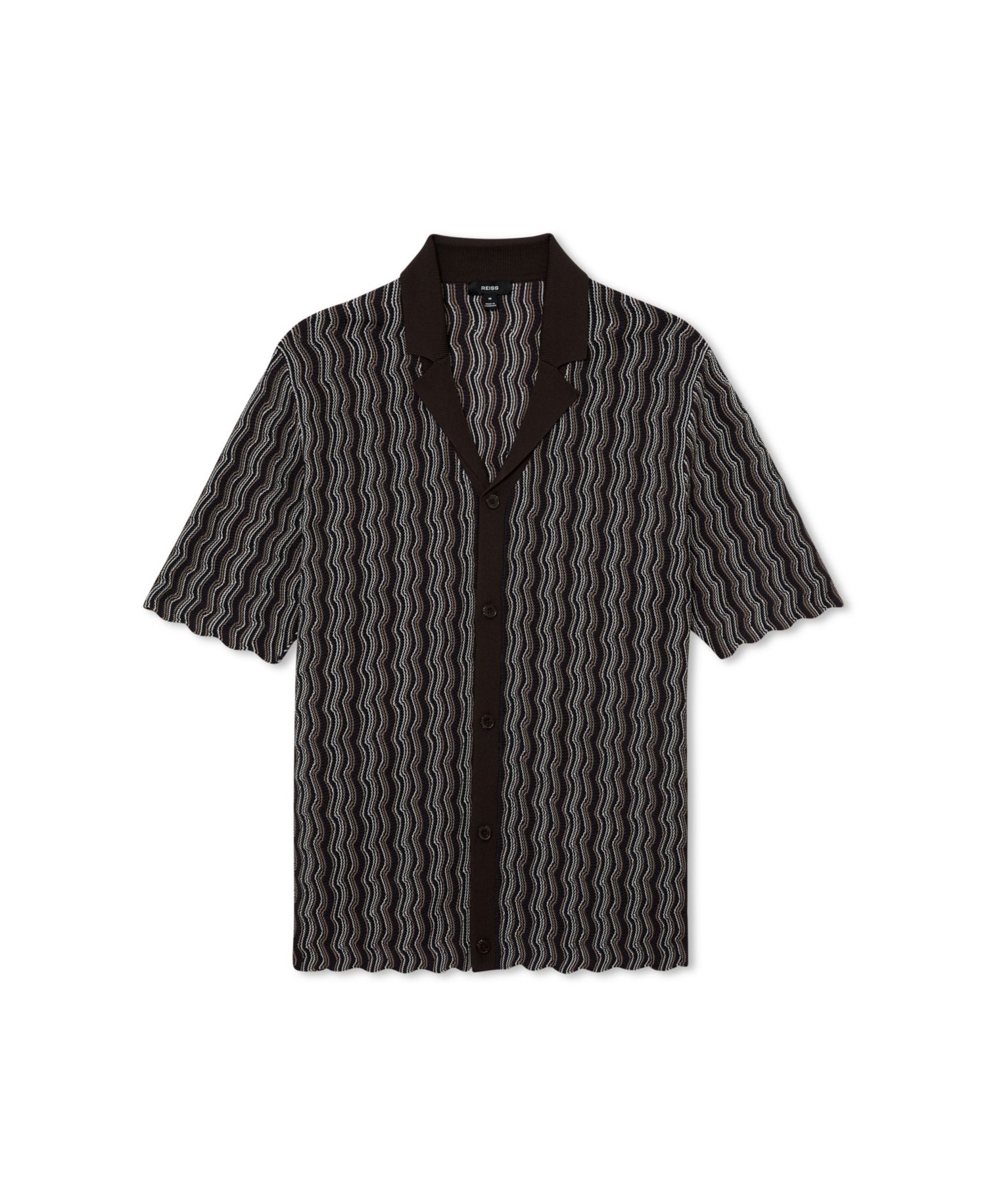 Men's Drake Button Through Wavy Stripe Cuban Shirt