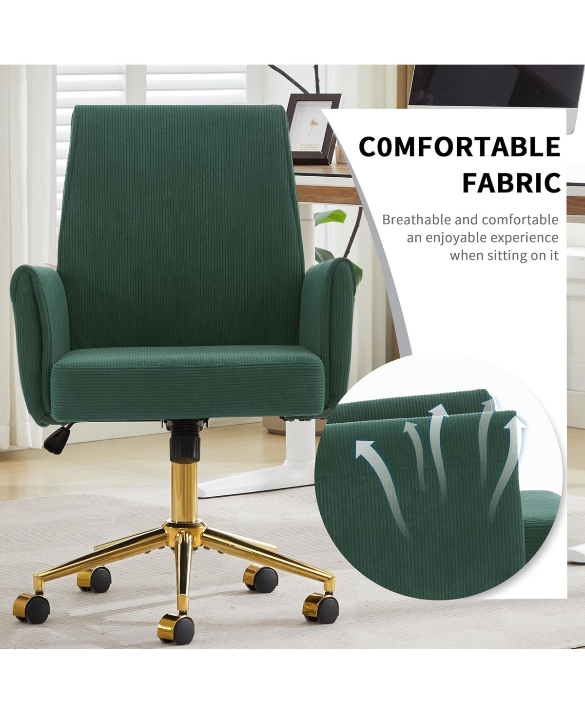 Rainsken Striped Velvet Office Chair