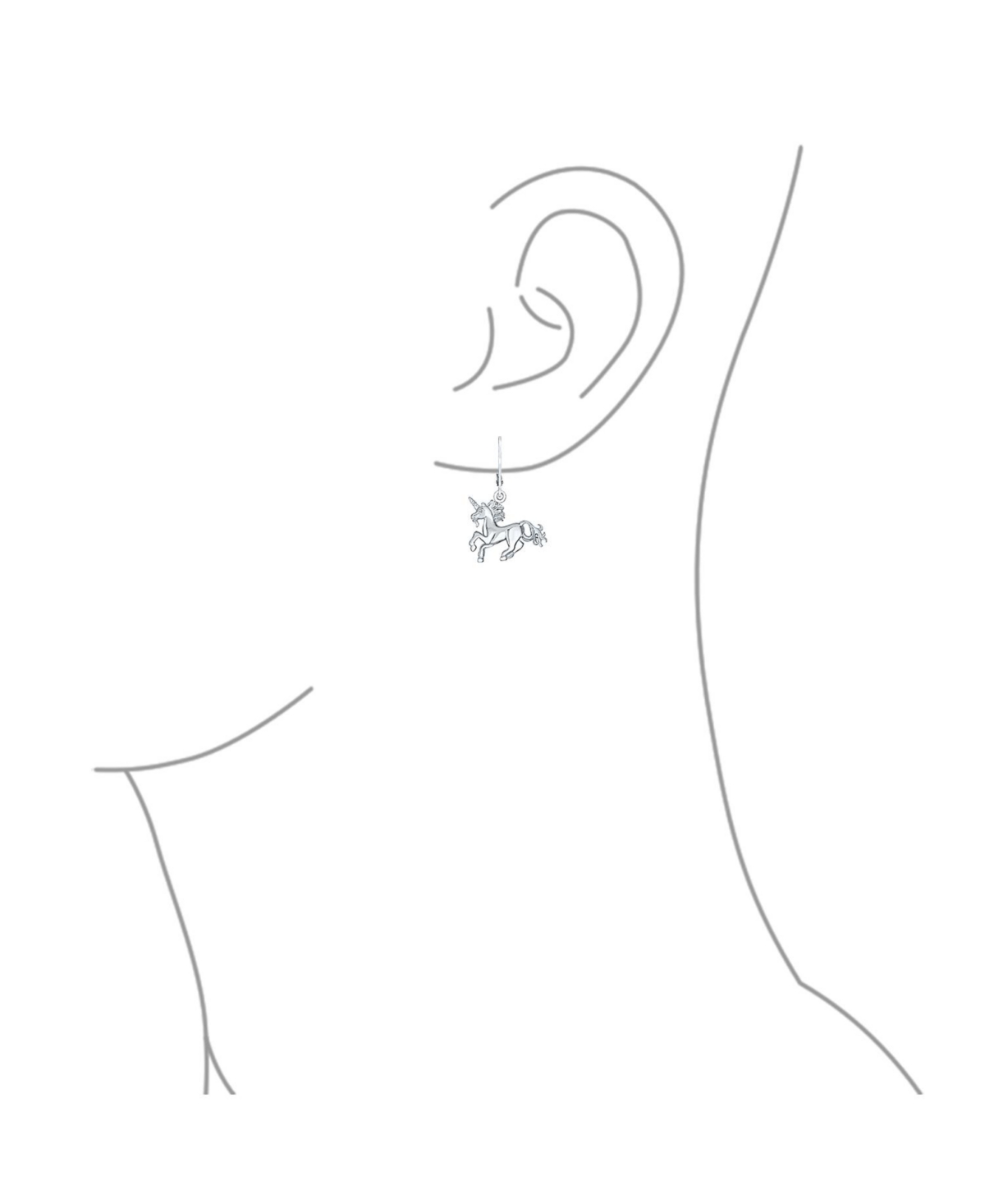 Bling Jewelry Pegasus Horse Mythical Magical Unicorn Dangle Earrings Leverback .925 Sterling Silver