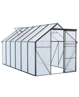 72x144 Inch Polycarbonate Walk-In Greenhouse with Aluminum Frame and UV Protection