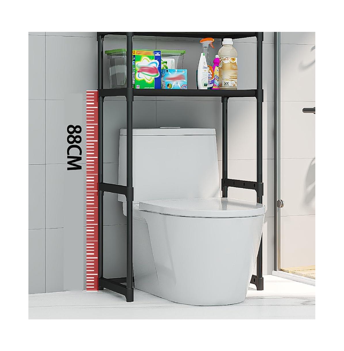 homfan Space-Saving 3 Tier Over The-Toilet Storage Shelf - Freestanding Bathroom Organizer Rack Sturdy and Easy Assembly Ideal