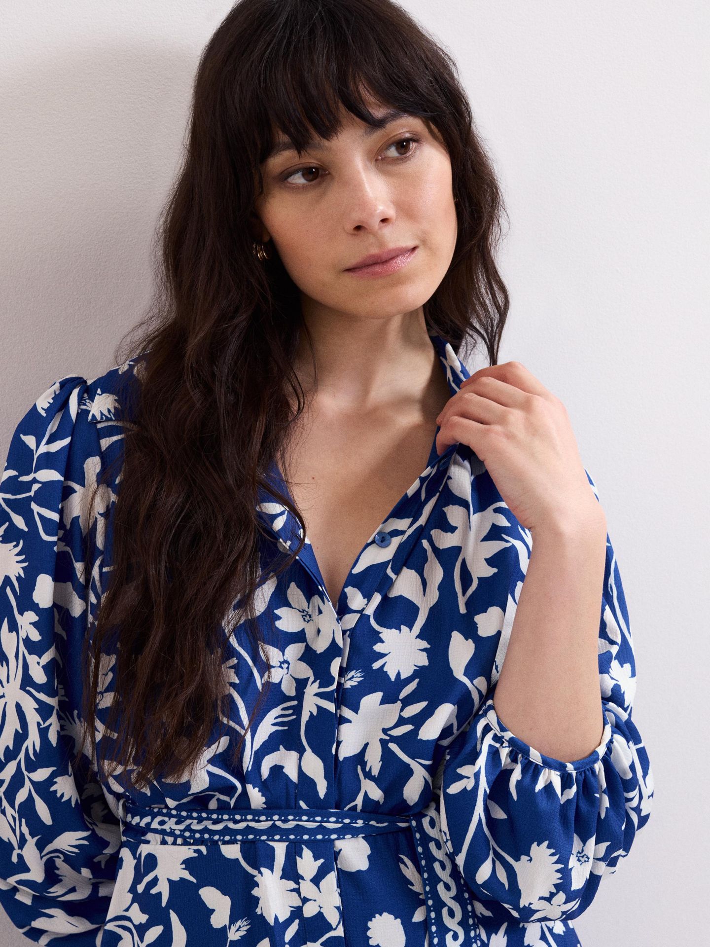 Женское платье Phase Eight Floral Print Shirt Dress, цвет: Синий — фото 5