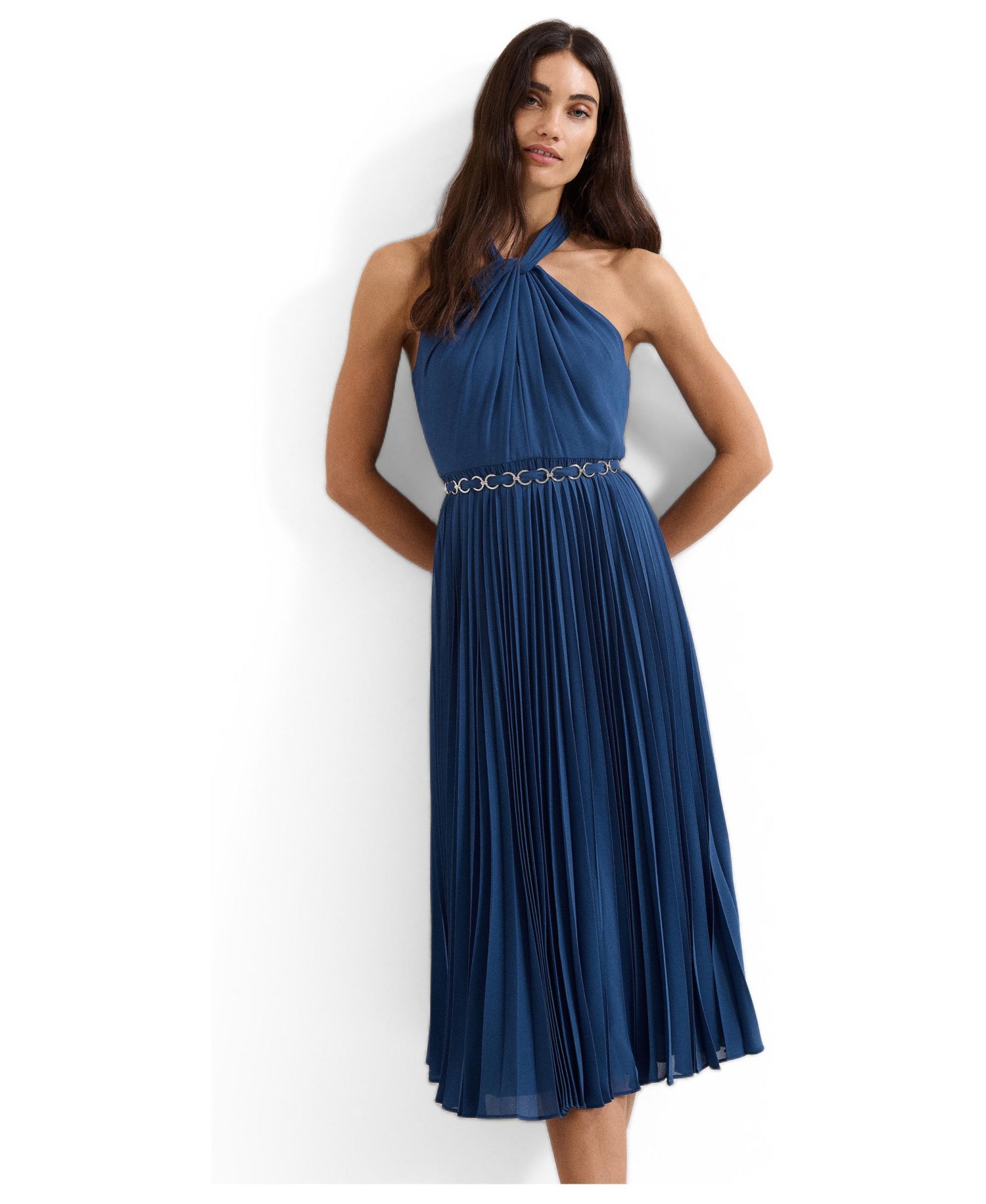 Women's Sathia Pleated Halter Neck Midi Dress