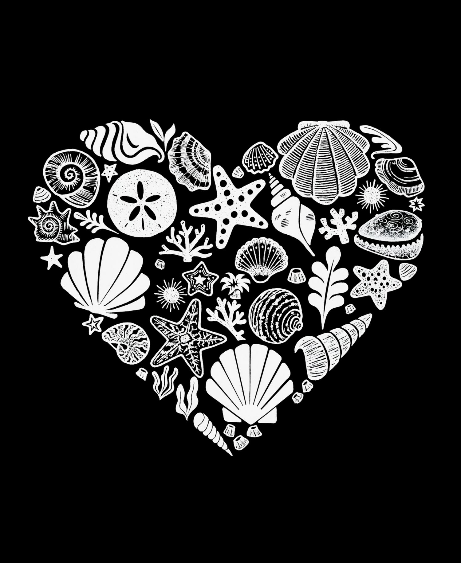 Men's Sea Shell Heart Print Tank Top